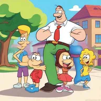 In the cartoon, the characters are always astir, getting into comedic and adventurous situations.