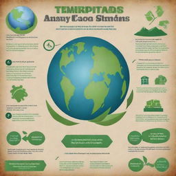 Create an educational poster showcasing the negative and positive effects of technology on the environment, incorporate pictorial representations, statistics, and some solution ideas.