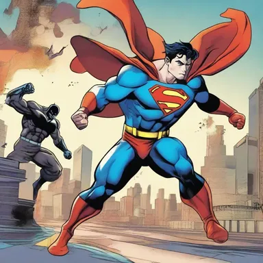 The superhero comic book is filled with action-packed scenes, keeping the characters astir as they fight against evil.