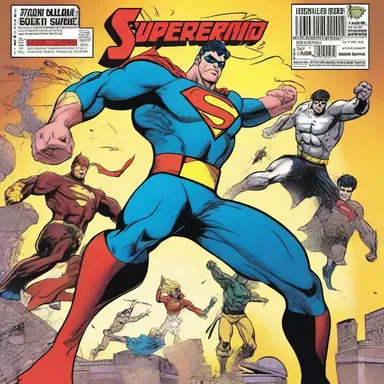 The superhero comic book is filled with action-packed scenes, keeping the characters astir as they fight against evil.