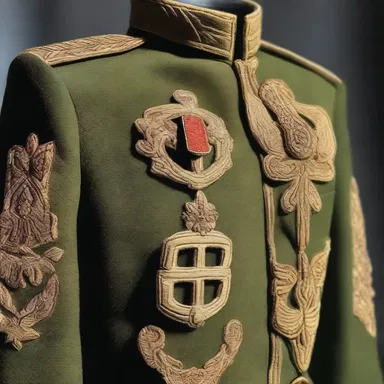 The military chaplain's uniform was adorned with intricate embroidery and elegant details, reflecting the latest fashion trends of the time.