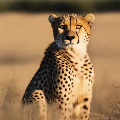 As the sun set, the cheetah's glowing eyes emerged from the darkness, sending a shiver down my spine.