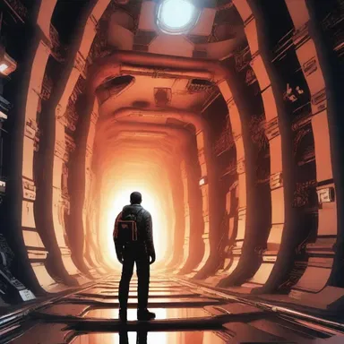 In the science fiction novel, the protagonist finds themselves trapped in a firetrap spaceship, struggling to find a way to escape.