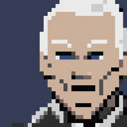 A 32x32 pixel art image of Joe Biden, the 46th President of the United States, portrayed as an RPG character sprite