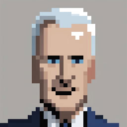 A 32x32 pixel art image of Joe Biden, the 46th President of the United States, portrayed as an RPG character sprite