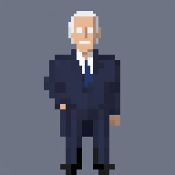 A 32x32 pixel art image of Joe Biden, the 46th President of the United States, portrayed as an RPG character sprite