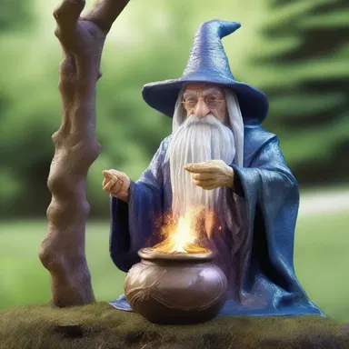 The wizard used clunch to create a magical sculpture that came to life.