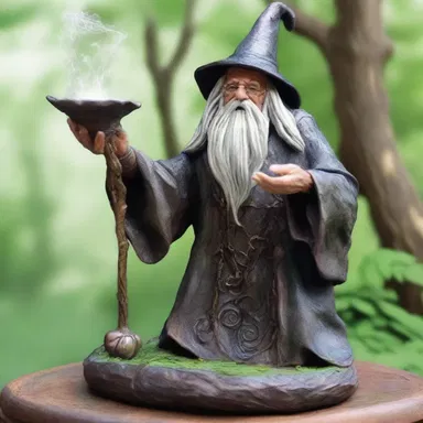 The wizard used clunch to create a magical sculpture that came to life.
