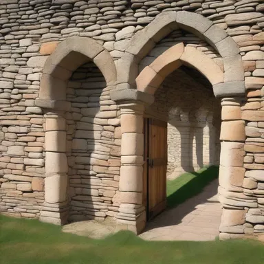 The walls of the ancient castle were made of sturdy clunch, giving it a majestic and timeless look.