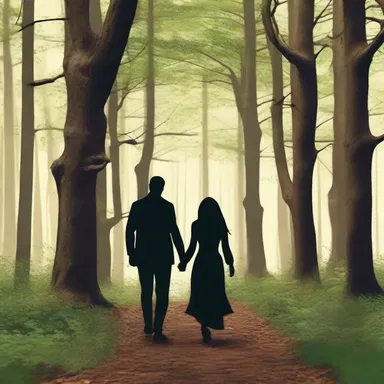 As they walked through the knotty forest hand in hand, their love grew stronger.
