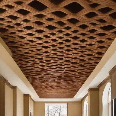 The architect designed an intricate and knotty pattern for the ceiling of the building.