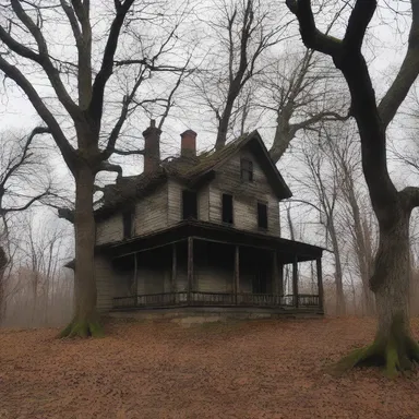 The old haunted house was surrounded by knotty trees, adding to the eerie atmosphere.