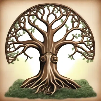 According to mythology, the ancient tree of life had a knotty trunk symbolizing wisdom and endurance.