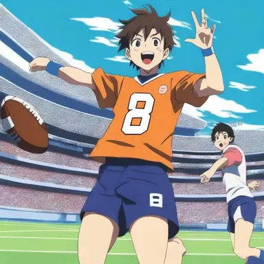 In the latest episode of the sports anime, the protagonist successfully kicks a field goal to secure victory for his team.