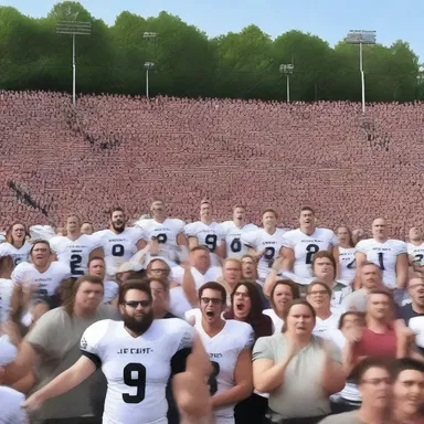 During the spirited rally, the congregation chanted in unison for the kicker's field goal to be successful, turning it into a divine moment.