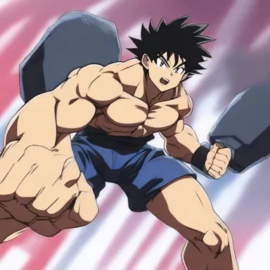 In the anime series, the protagonist lifted a long hundredweight with ease to showcase their strength.