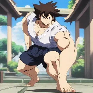 In the anime series, the protagonist lifted a long hundredweight with ease to showcase their strength.