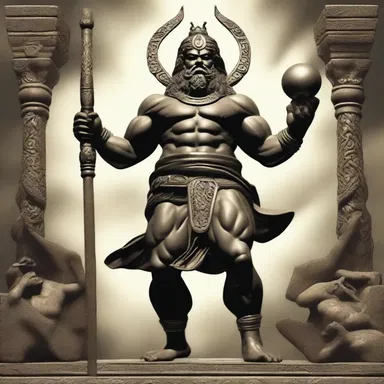According to the ancient mythology, the god of strength possessed a long hundredweight as his symbol of power.