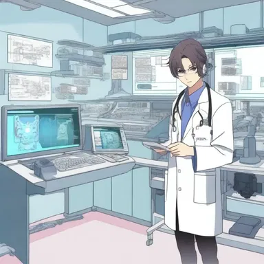 The armamentarium of an anime doctor includes futuristic medical tools and virtual reality simulation techniques.