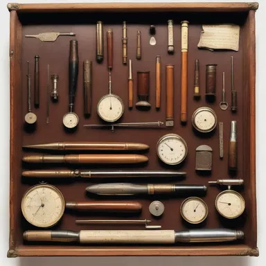 The artist meticulously painted the armamentarium of a doctor, showcasing the various medical instruments used in the past and present.