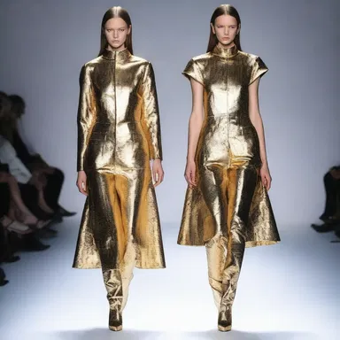The fashion designer created a stunning collection inspired by the armamentarium of medicine, incorporating metallic fabrics and structured silhouettes.