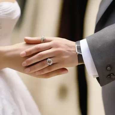 In the romantic movie, the main characters exchange rings with lover's knots as a symbol of their commitment.