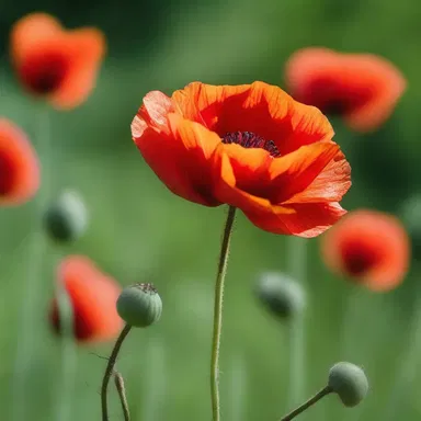 The flaming poppy is often associated with the concept of rebirth and resurrection in religious ceremonies.