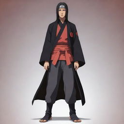 Illustration of Itachi Uchiha from the anime series Naruto, standing in a confident pose.