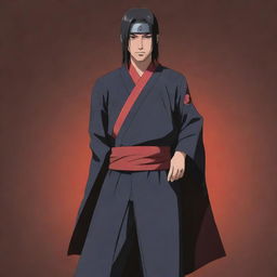 Illustration of Itachi Uchiha from the anime series Naruto, standing in a confident pose.