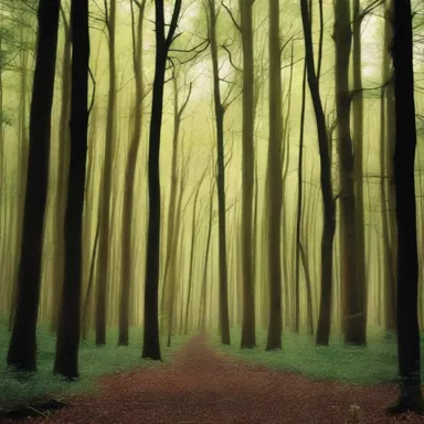 The author described the enchanted forest with tall trees covered in prickers to create a sense of danger and intrigue.