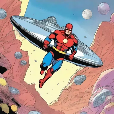In the popular comic book series, the superhero uses his high-tech spaceship to travel between planets.