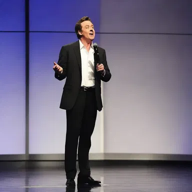 The comedian's insisting on telling puns had the audience laughing throughout the entire show.