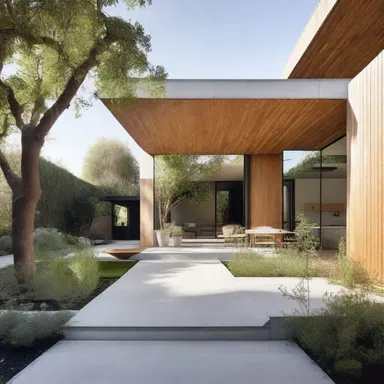 The architect designed a modern house with a stoloniferous garden, creating a seamless connection between the indoor and outdoor spaces.