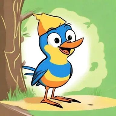 The mischievous little bird was always a tagalong to the main character in the cartoon, getting into all sorts of trouble.
