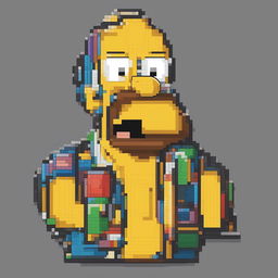 A 32x32 pixel art sprite of Homer Simpson, styled in the vein of classic Nintendo games