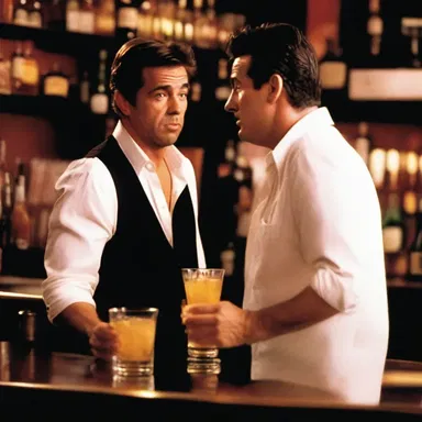 In the movie, the main character gets befuddled after having one too many cocktails at the bar.