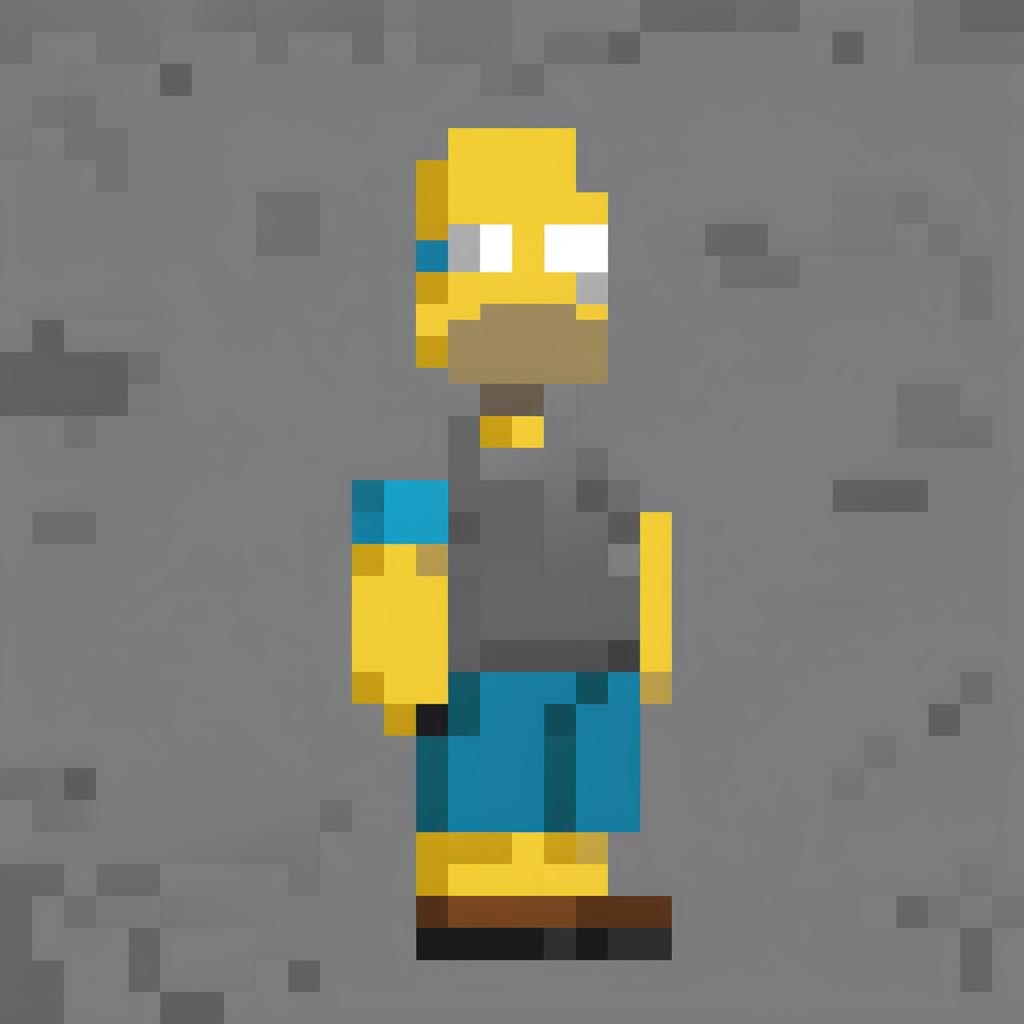 A 32x32 pixel art sprite of Homer Simpson, styled in the vein of vintage Nintendo games