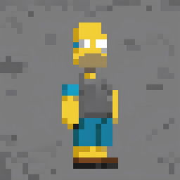 A 32x32 pixel art sprite of Homer Simpson, styled in the vein of vintage Nintendo games
