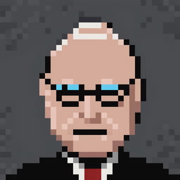 A 32x32 pixel art image of Klaus Schwab, the founder and executive chairman of the World Economic Forum
