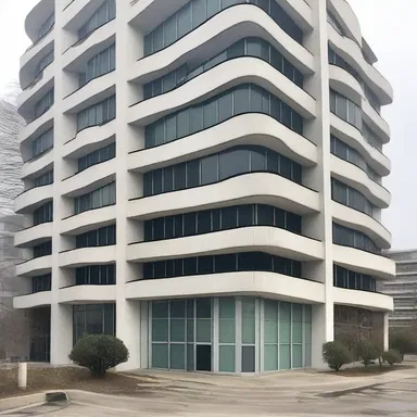The design of this building is pure nonsense with no purpose or functionality.