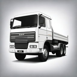 This is a high-quality digital art image of a DAF A13, a classic Dutch truck