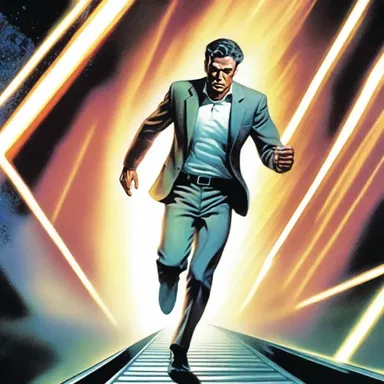 In the sci-fi novel, the protagonist moved swiftly with springy steps as he dodged the laser beams.