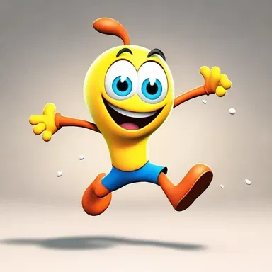 The cartoon character bounced around with springy jumps and boundless energy.