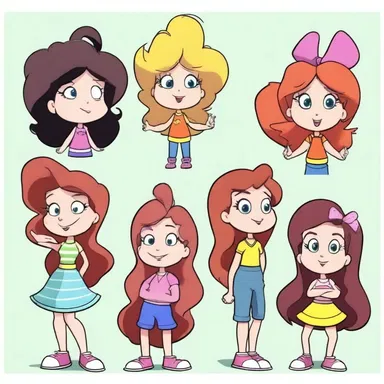 The characters in the animated series had springy hair that bounced with every movement.