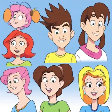 The characters in the animated series had springy hair that bounced with every movement.