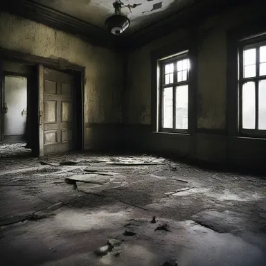 In the eerie haunted house, the floors felt springy as though they were concealing something lurking beneath.