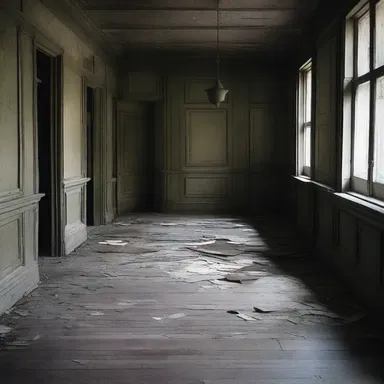In the eerie haunted house, the floors felt springy as though they were concealing something lurking beneath.