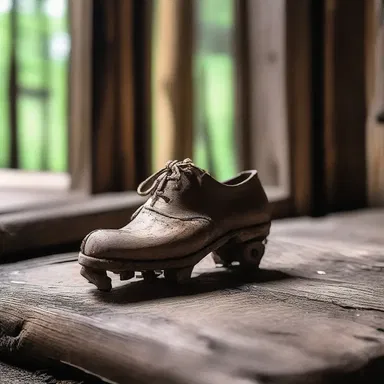 The protagonist found an old weathered cleat in the abandoned cabin, symbolizing the strength and endurance required to overcome the challenges in their journey.