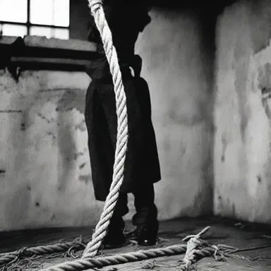 In the horror movie, the terrified victims tied the rope to the cleat in a desperate attempt to escape the murderous villain.