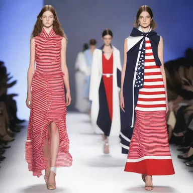 The fashion-forward designer curated a unique collection inspired by maritime elements, showcasing exquisite dresses that resembled the flag-adorned ship.